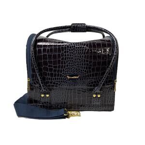 SeneGence Luxury Tiered Faux Croc Vegan Leather Travel Cosmetic Case